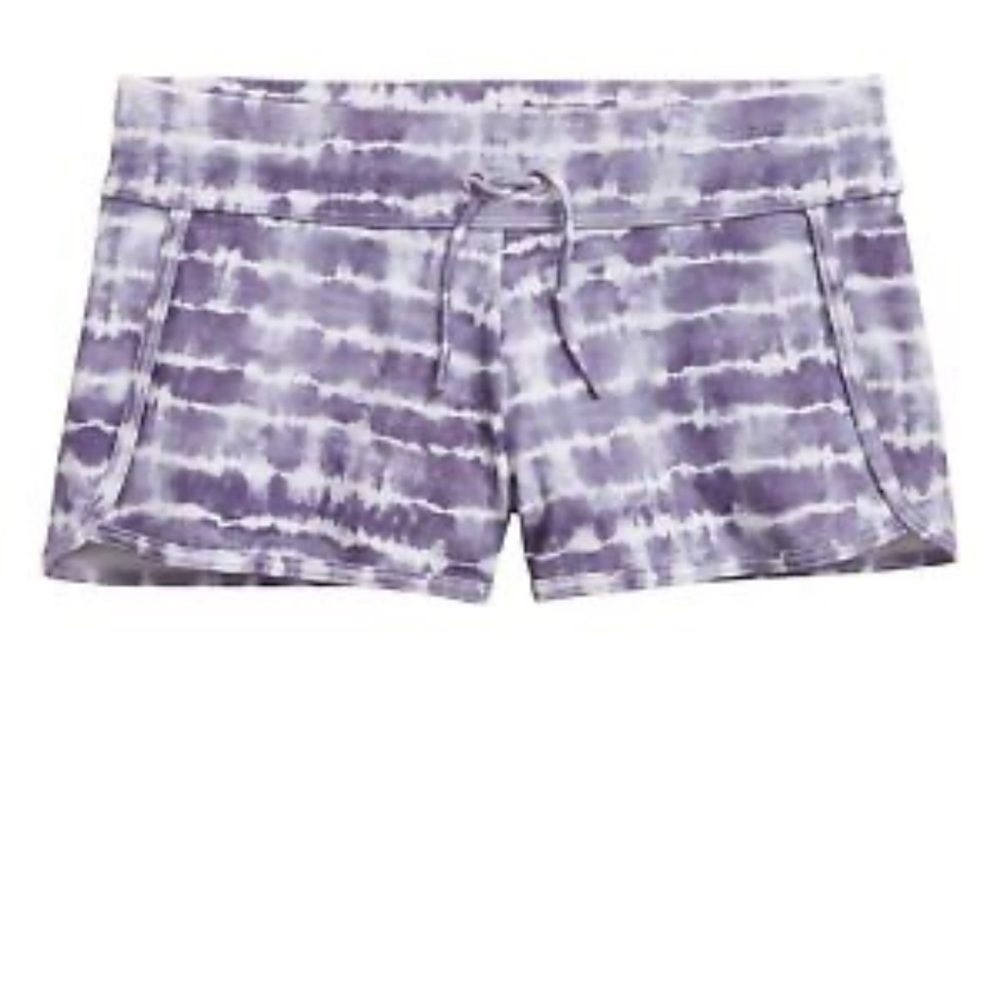 Girls Athleta Girl Cannonball Swim Short Purple Tropics Tie Dye size L/12